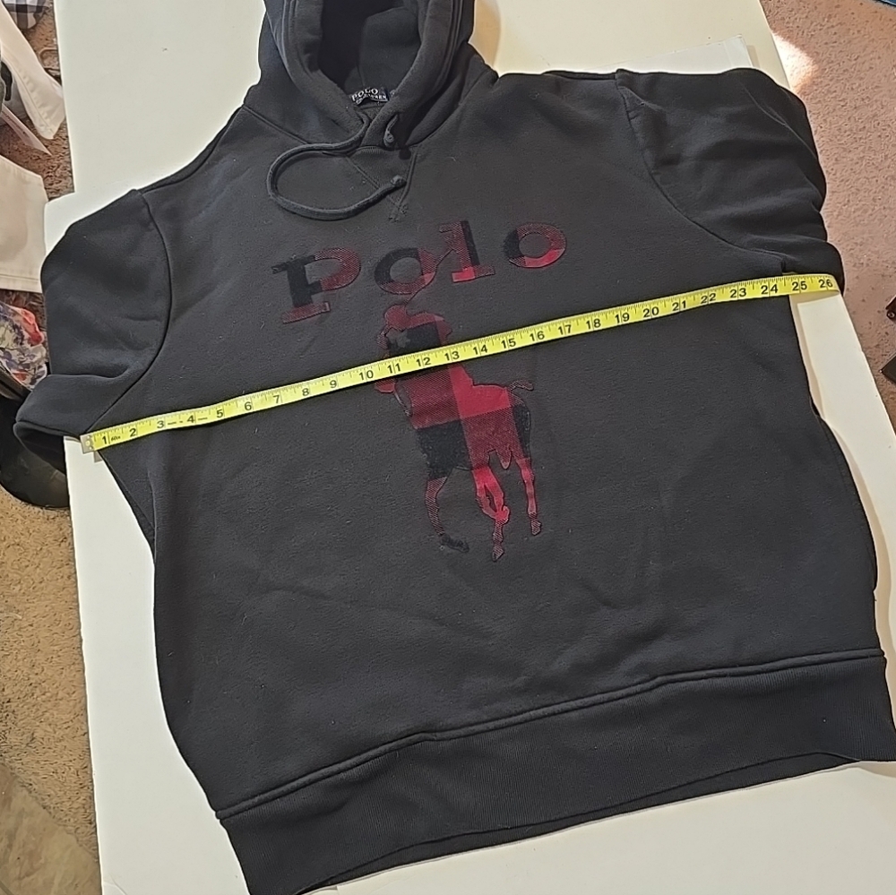 Polo Ralph Lauren Buffalo Plaid Logo Hoodie with Pockets Mens Size L - Picture 7 of 11